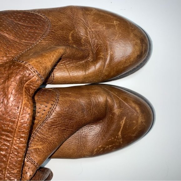 Rudsak Vintage Soft Leather Boots Combat Booties Brown  Tan Size 37 EU - Picture 5 of 10